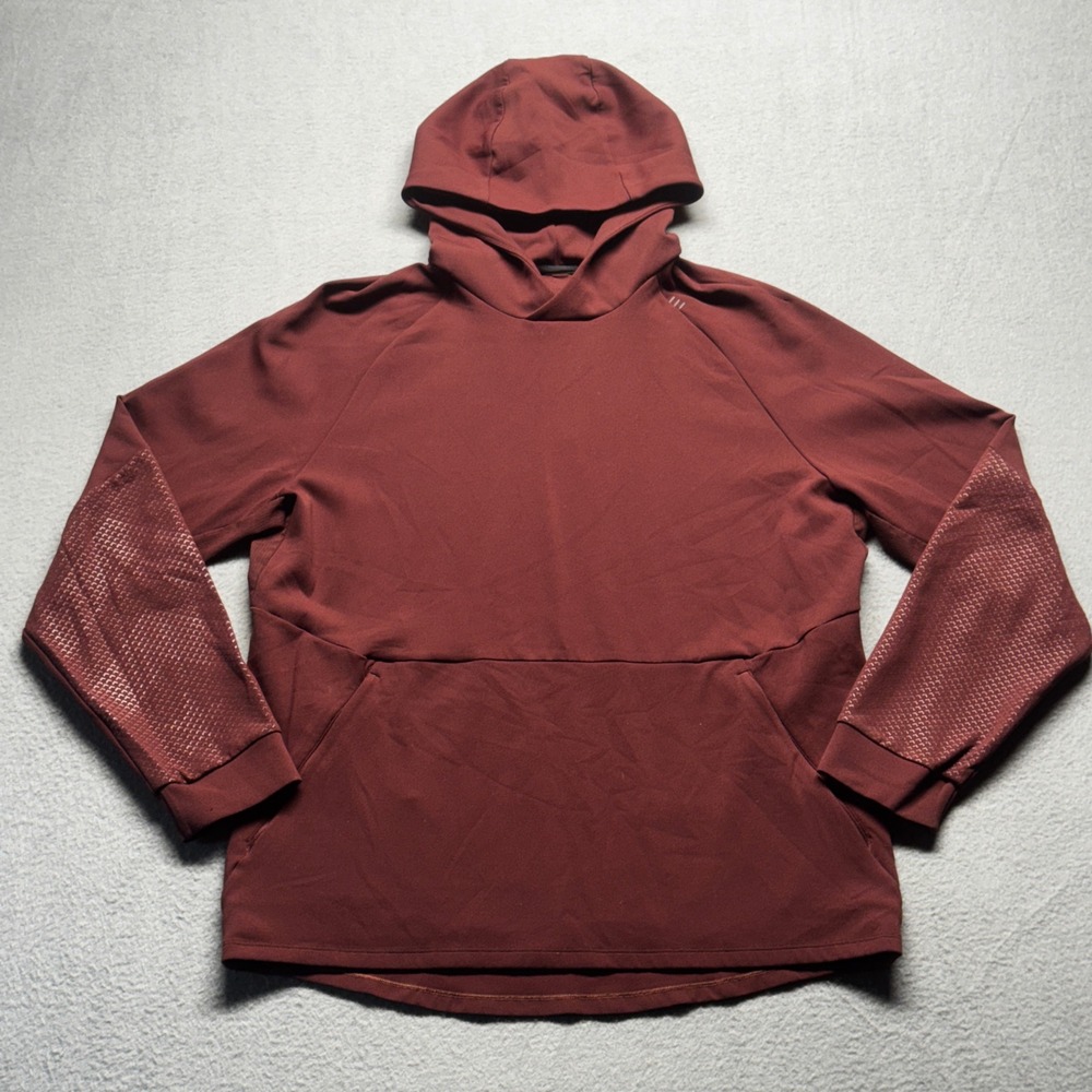 Lululemon Barrys Bootcamp Surge Hoodie Mens Large Red Textured Pullover Workout